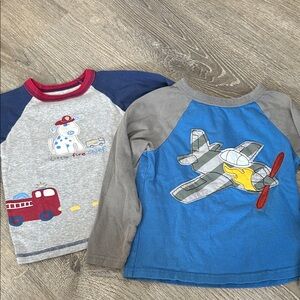 Carter's Long Sleeve Tees - Blue, Gray, and Red